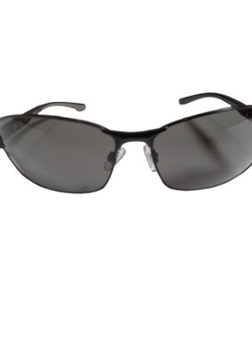 JF Black Rimless-Style Sunglasses with Gray Lenses